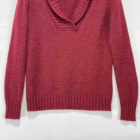 St Johns Bay Women Sz MP Red Sweater Shawl V Neck Long Sleeve Business Casual - Picture 8 of 15
